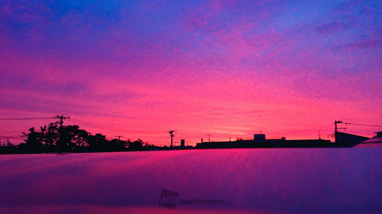新潟は幻想的な朝空 注目の空の写真 ウェザーニュース