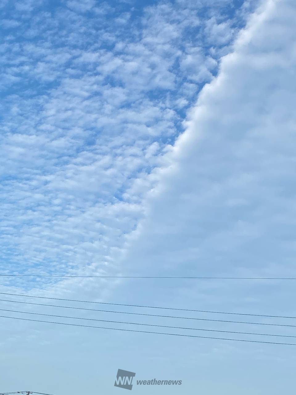 新潟に前線の雲の境界が出現 注目の空の写真 ウェザーニュース