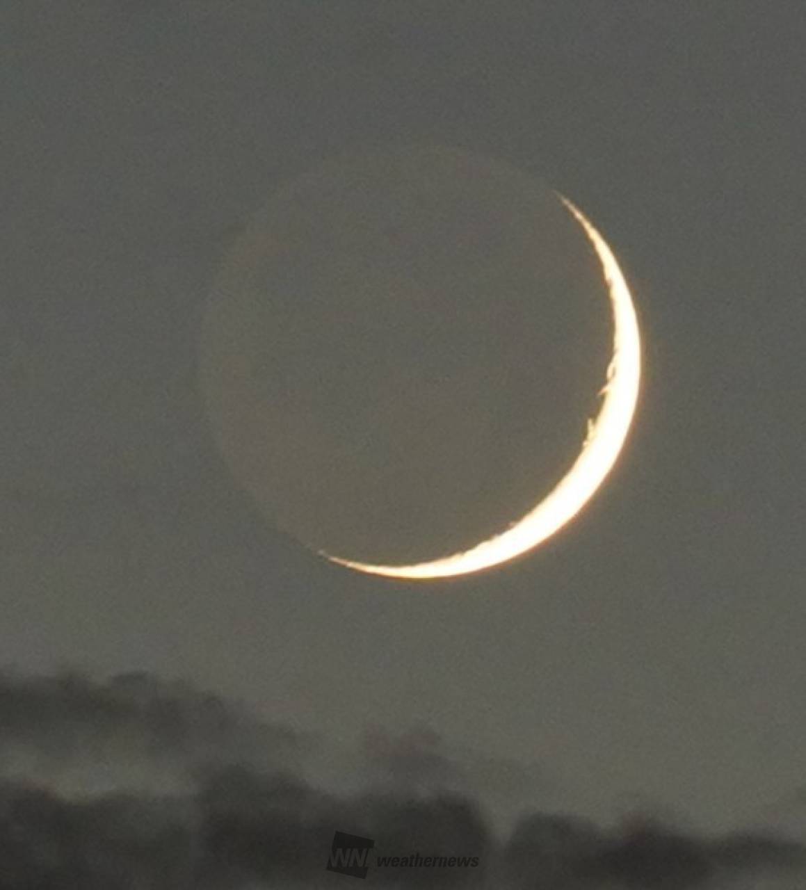 新品　 Amuseable Moon 三日月　つき　月　天気 ほっそりムーン 注目の空の写真 ウェザーニュース