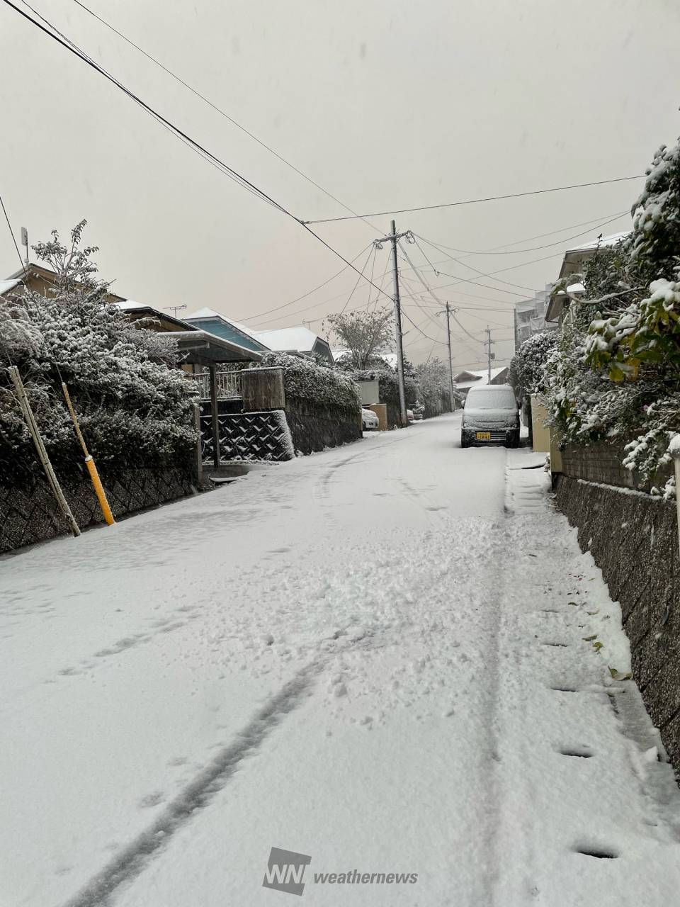 初雪で積雪も！ 西日本の雪の様子 注目の空の写真 ウェザーニュース