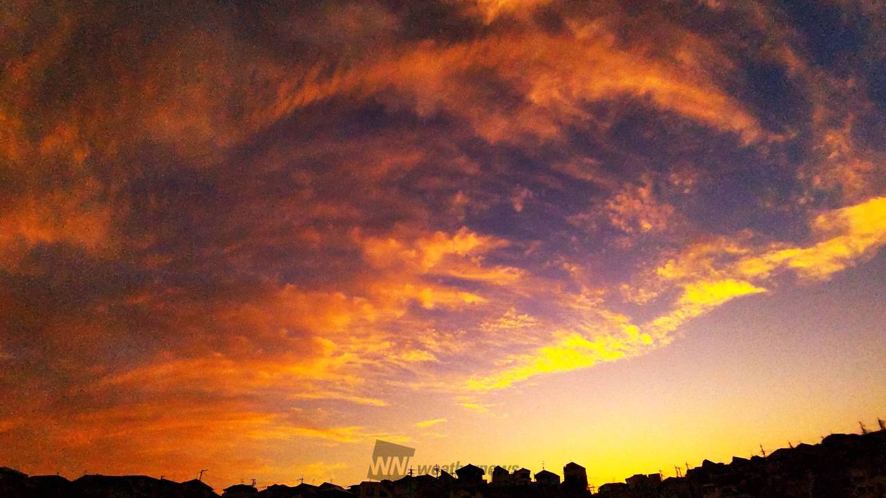 鮮やかな夕焼け 注目の空の写真 ウェザーニュース