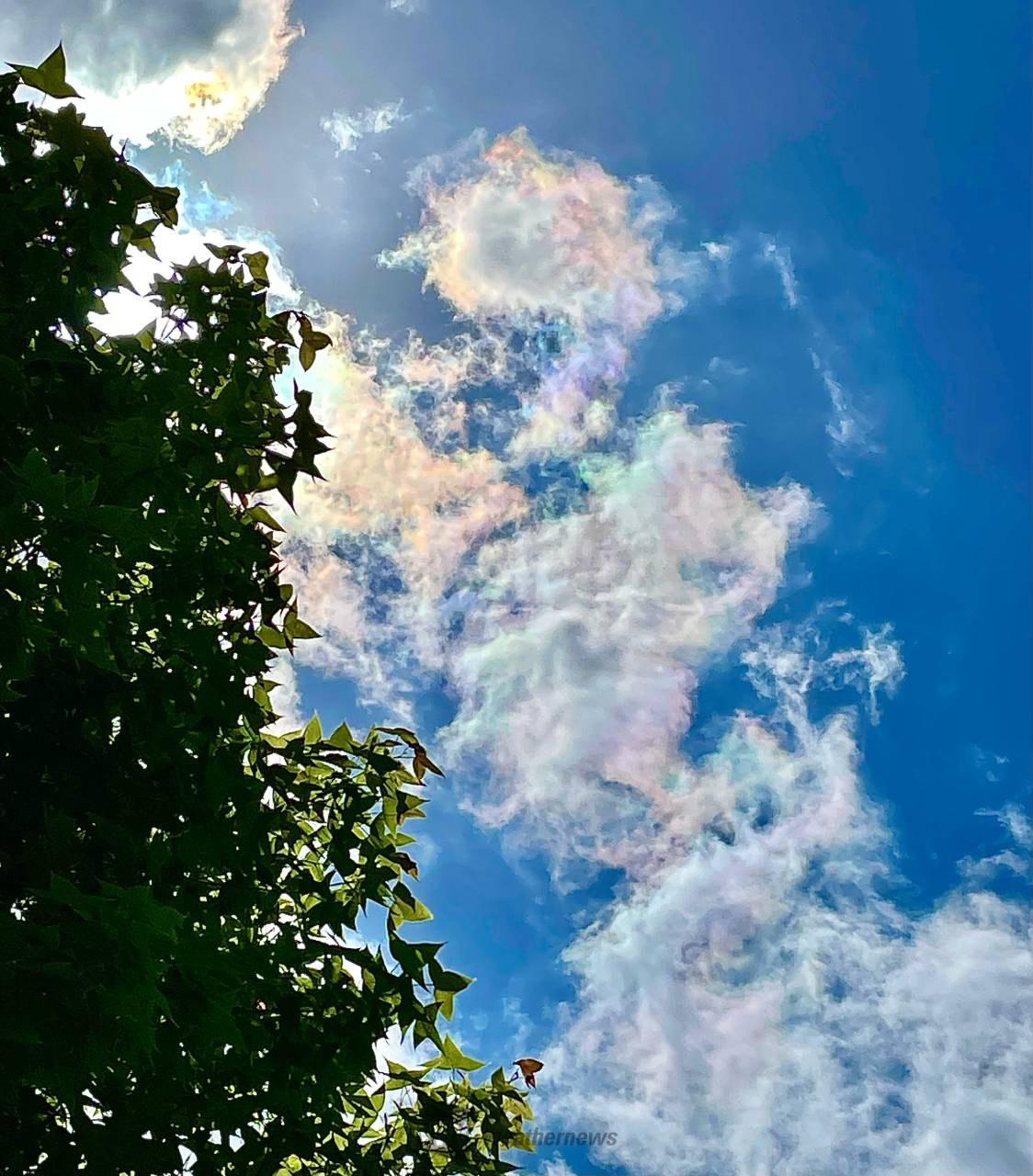 青空に浮かぶ虹色の雲 注目の空の写真 ウェザーニュース