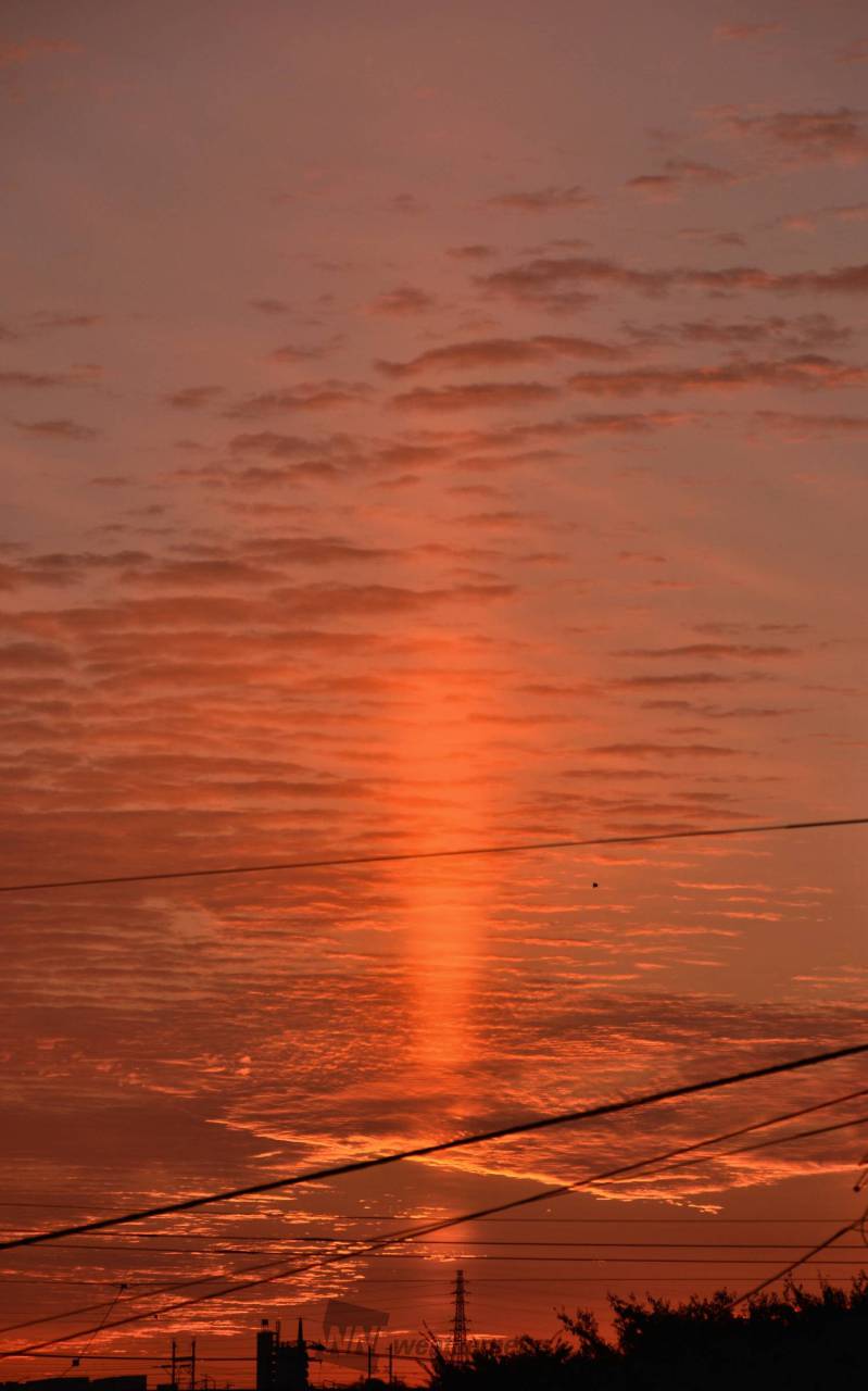関東などで太陽柱（サンピラー） 注目の空の写真 ウェザーニュース