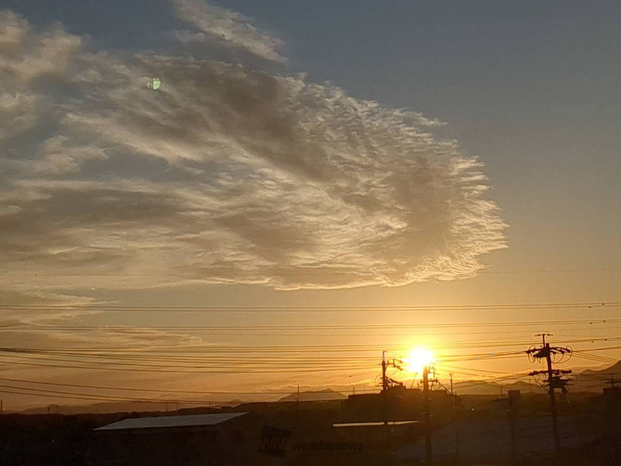 本日の夕焼け 注目の空の写真 ウェザーニュース