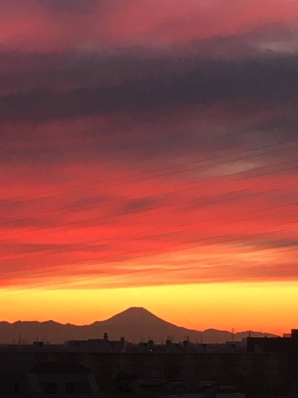 真っ赤に染まる夕焼け 注目の空の写真 ウェザーニュース