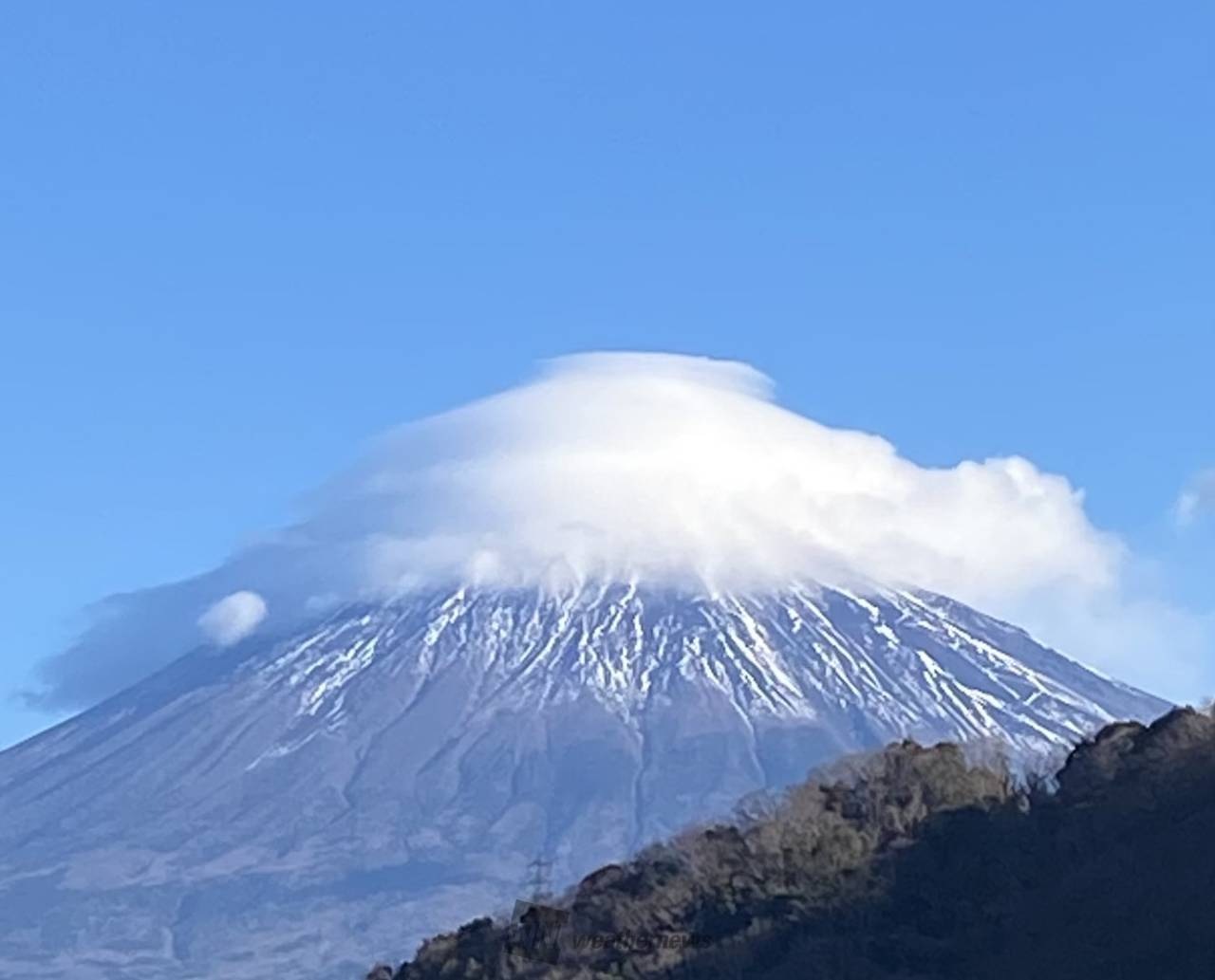 富士山に笠雲出現 注目の空の写真 ウェザーニュース