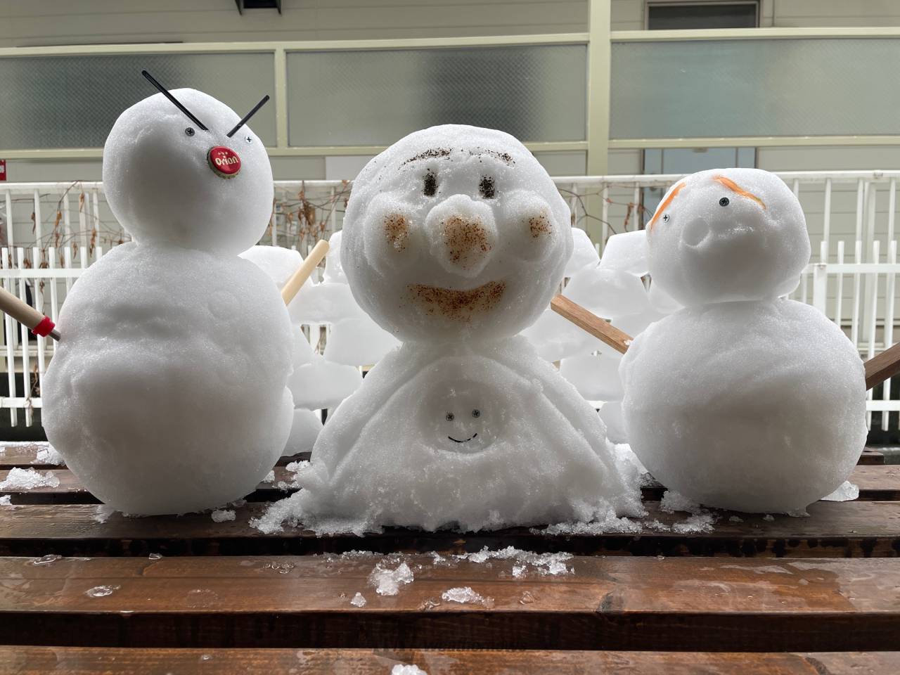 アンパンマンと雪だるまん 顔だけ作ったら | 神奈川県川崎市多摩区