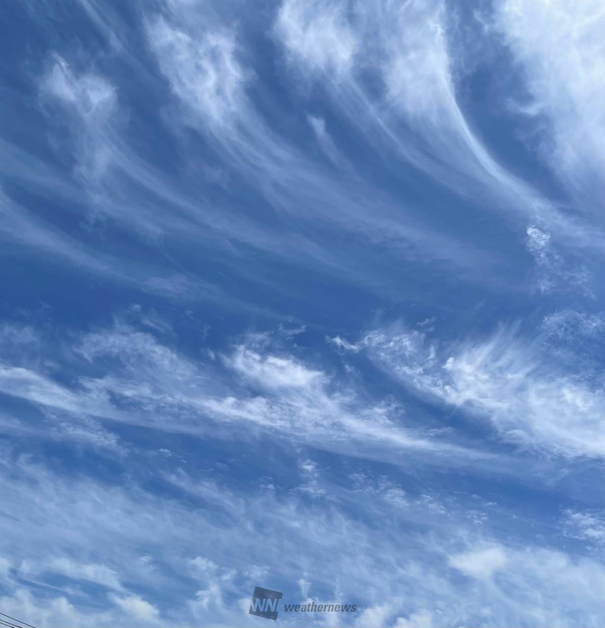 上空にのびーる雲☁️ 注目の空の写真 ウェザーニュース