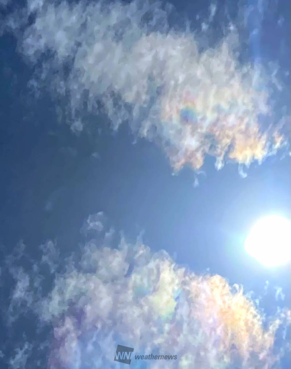 虹色の雲「彩雲」 注目の空の写真 ウェザーニュース