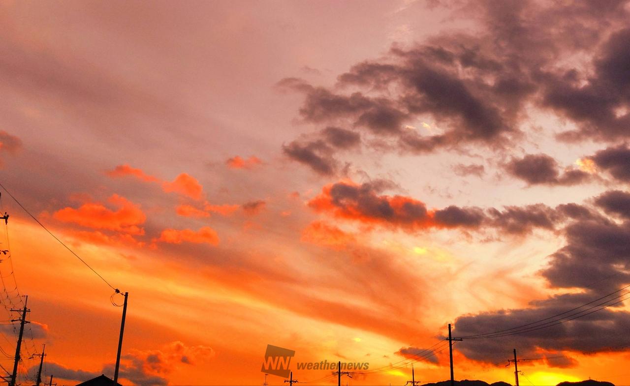 目を惹く夕焼け 注目の空の写真 ウェザーニュース