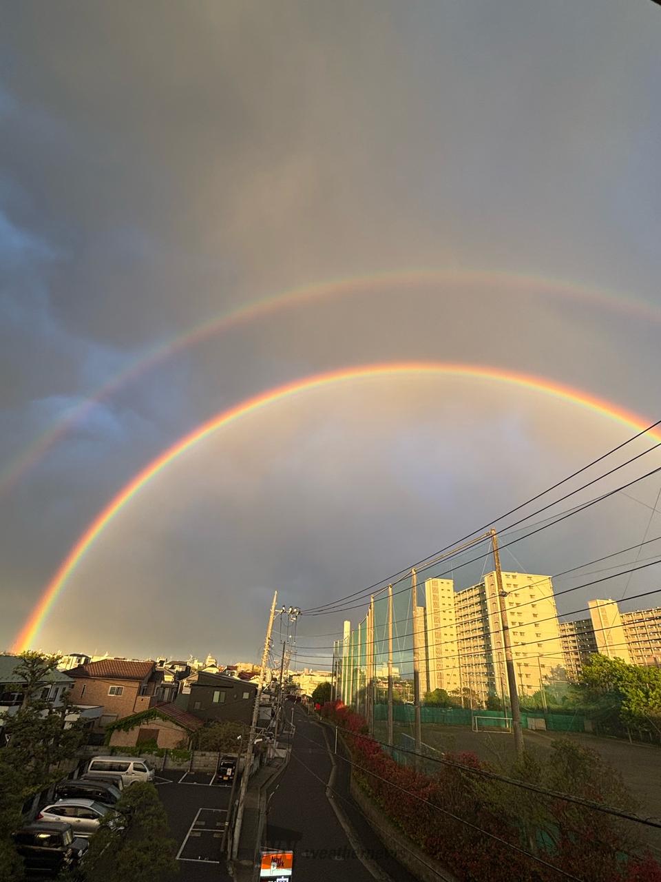雨のちダブルレインボー🌈 注目の空の写真 ウェザーニュース