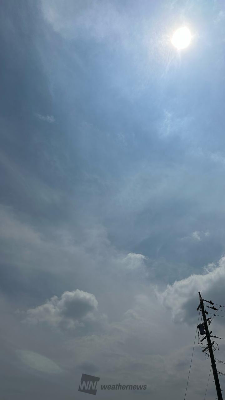 晴れていますが、薄...