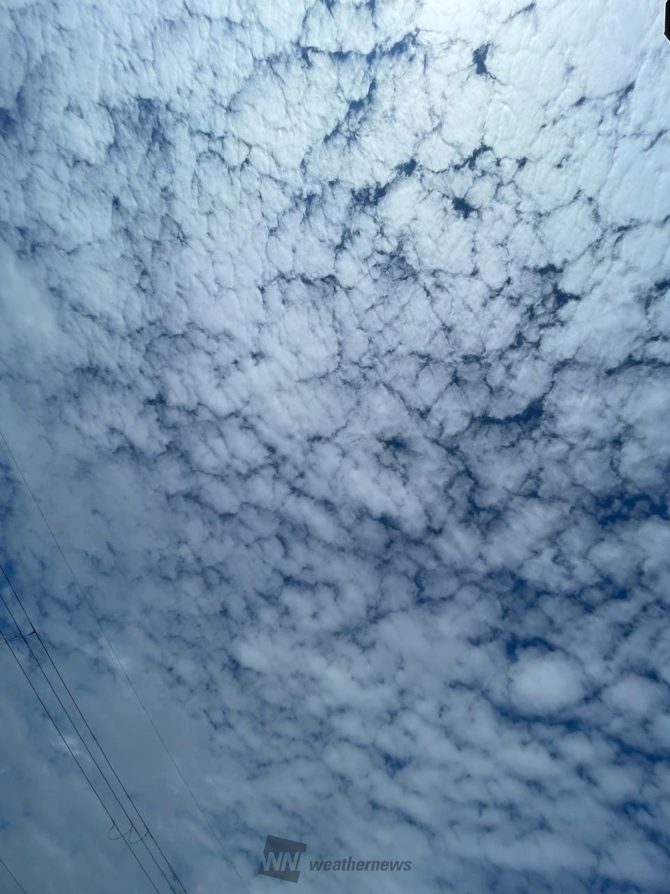 朝に比べて雲が多く...