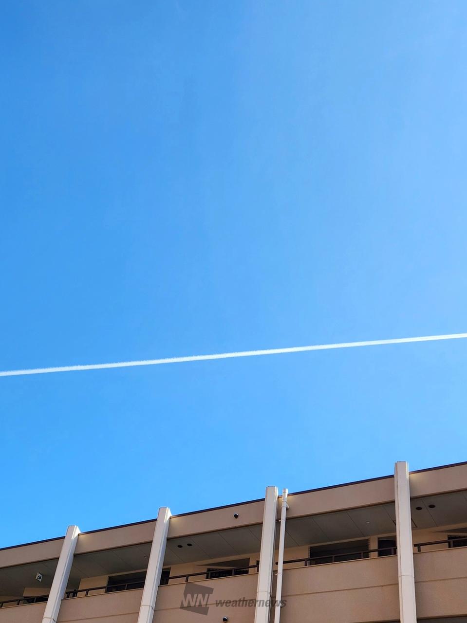 ビューンと飛行機雲✈️ 注目の空の写真 ウェザーニュース