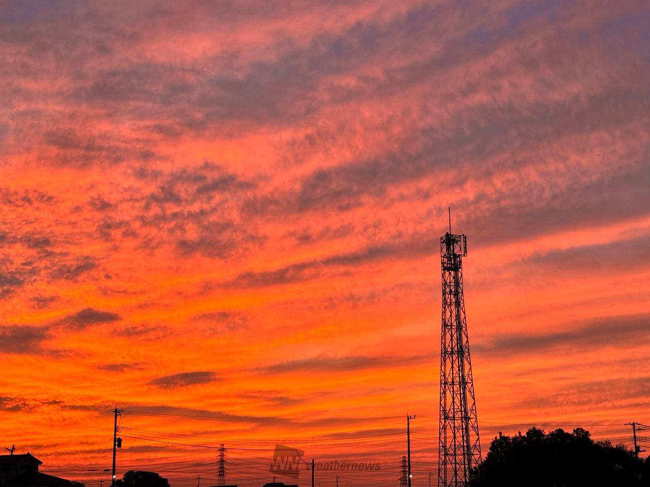 色鮮やかな夕焼け 注目の空の写真 ウェザーニュース