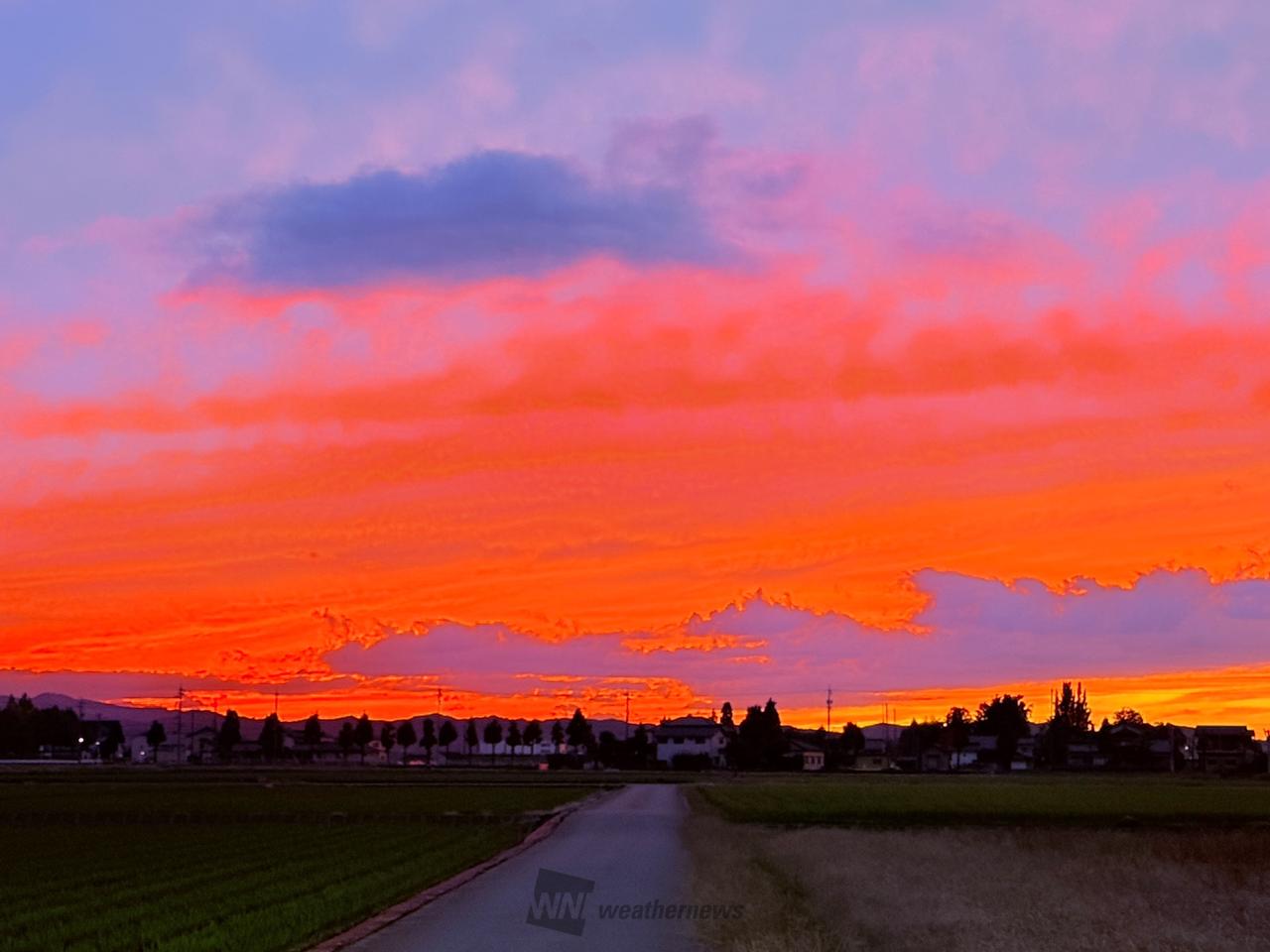 染まる夕焼け 注目の空の写真 ウェザーニュース
