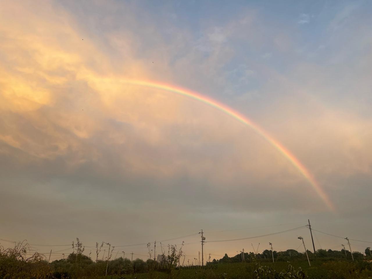 夕虹🌈 注目の空の写真 ウェザーニュース