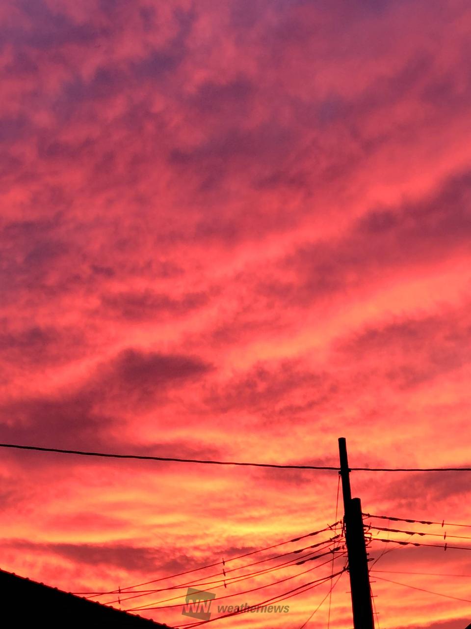 連休初日の夕焼けタイム 注目の空の写真 ウェザーニュース