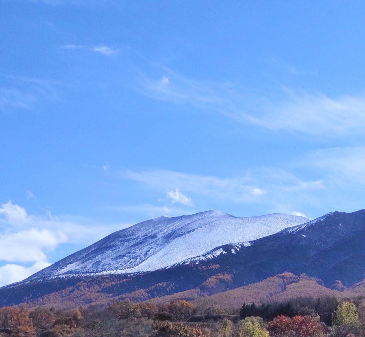 浅間山・白砂山・仙ノ倉山で初冠雪🏔️ 注目の空の写真 ウェザーニュース