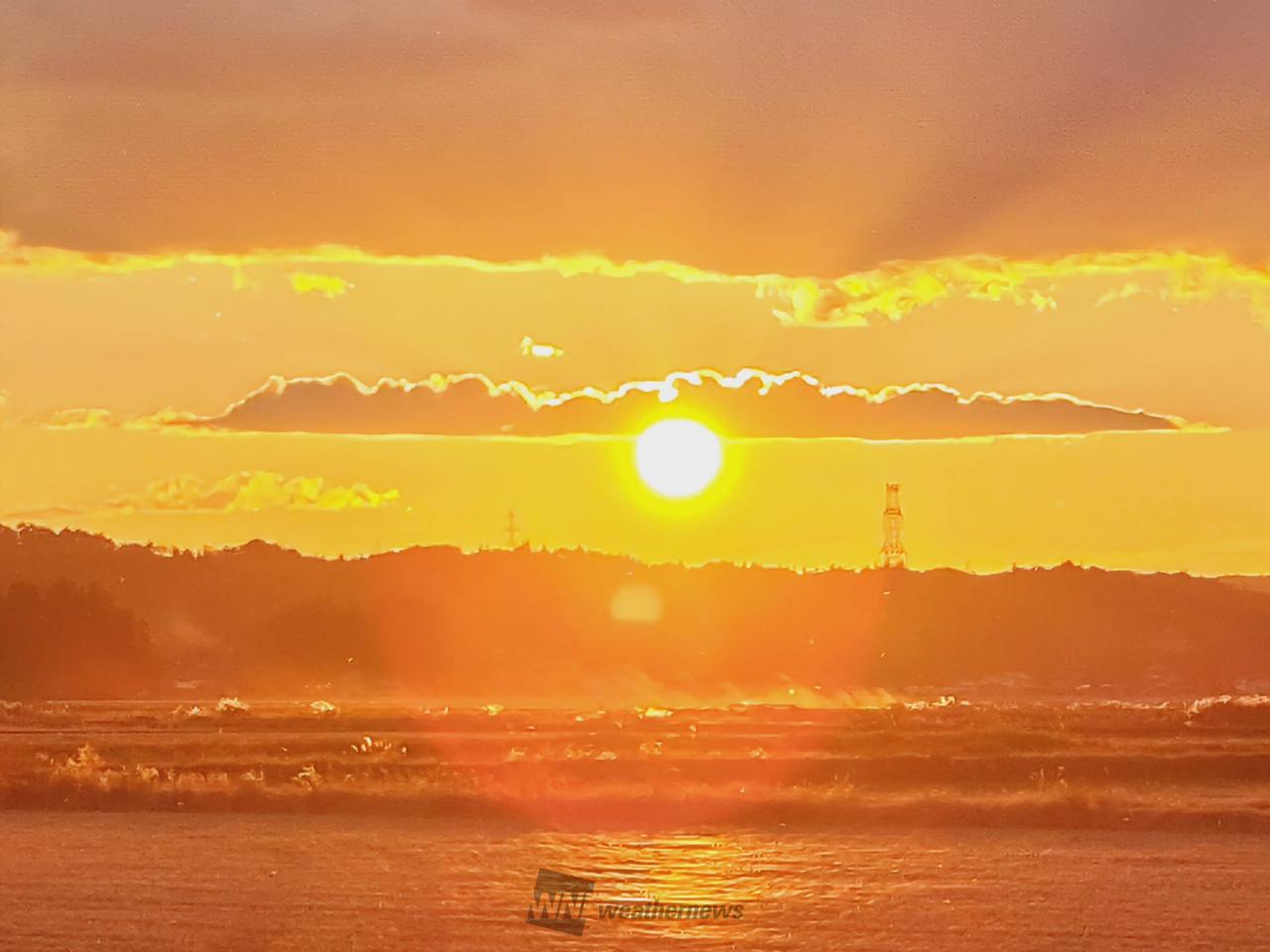 穏やかな夕陽・夕焼け 注目の空の写真 ウェザーニュース