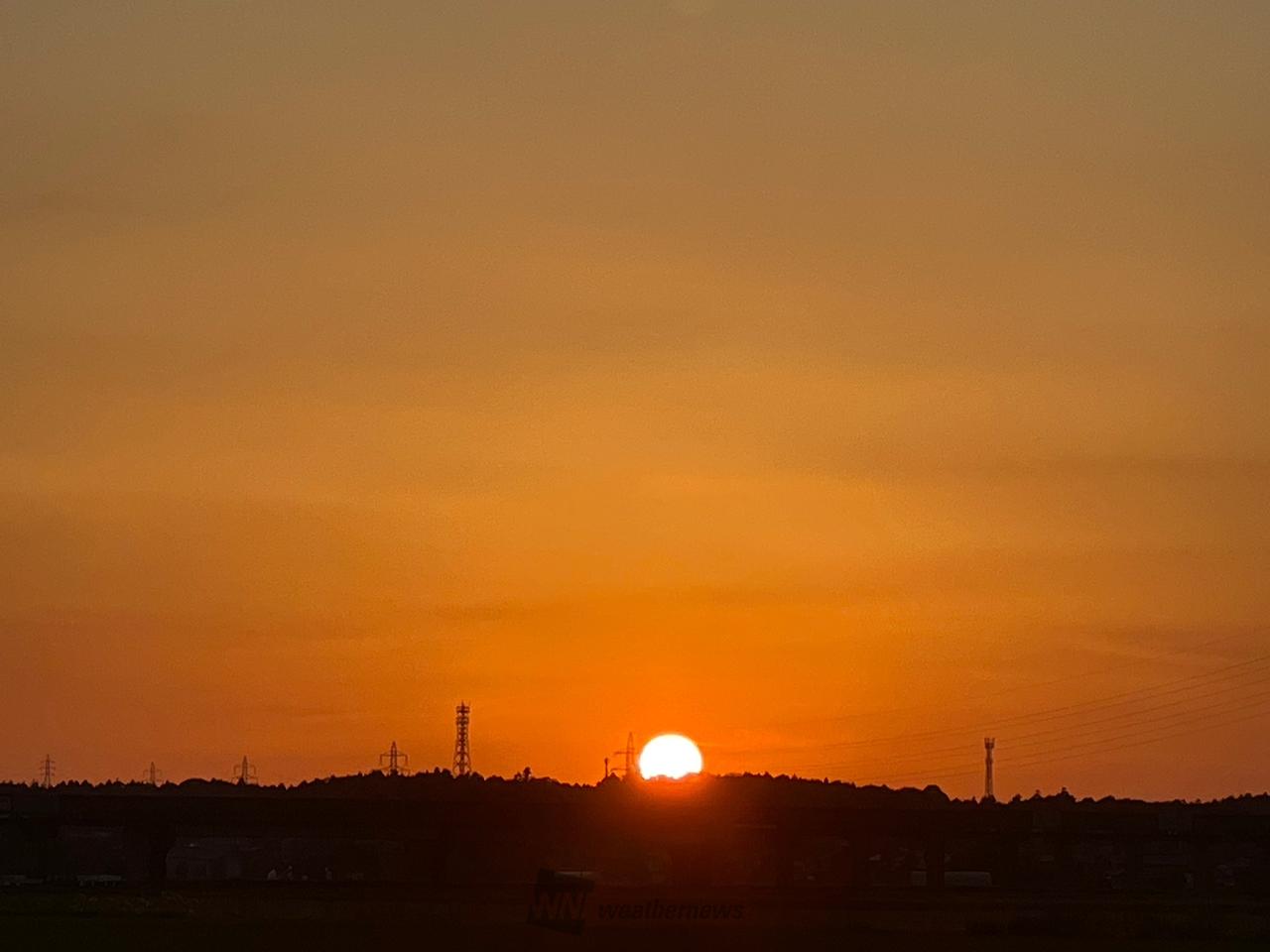 二十四節気「立冬」の夕焼け 注目の空の写真 ウェザーニュース