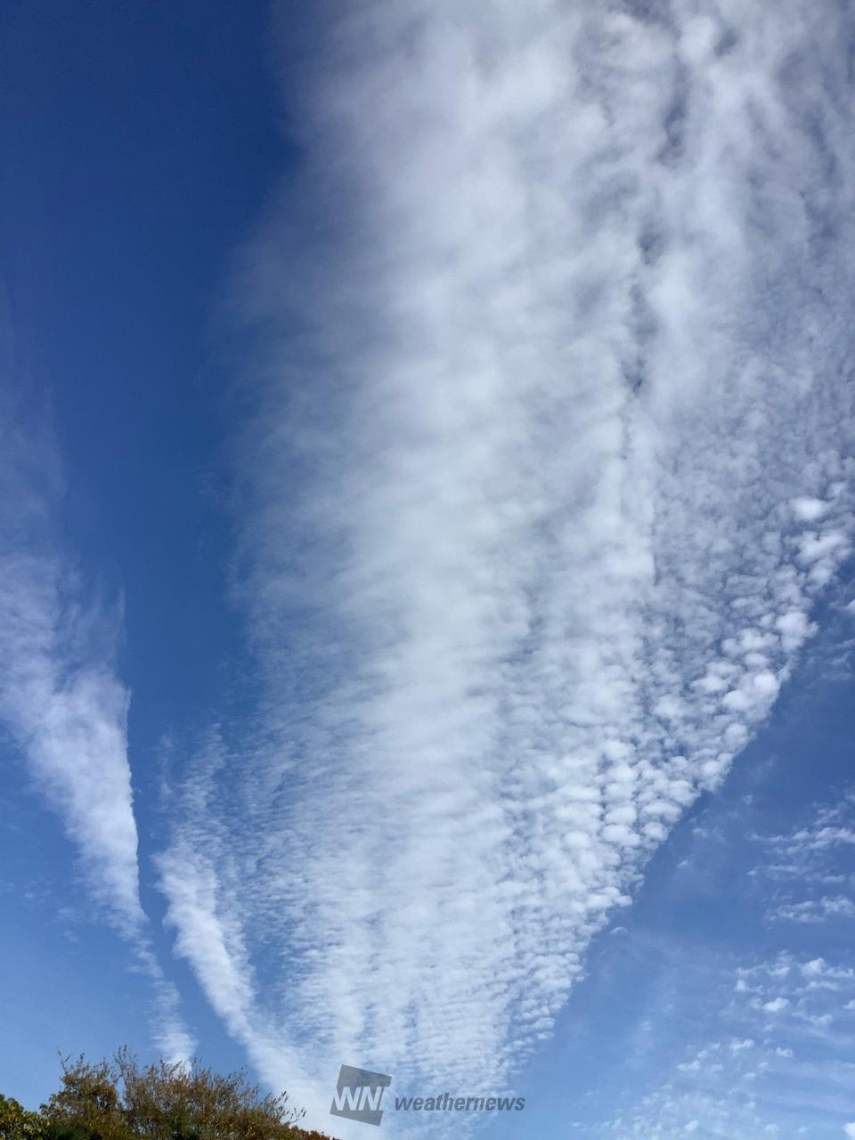シュッと伸びる雲 注目の空の写真 ウェザーニュース