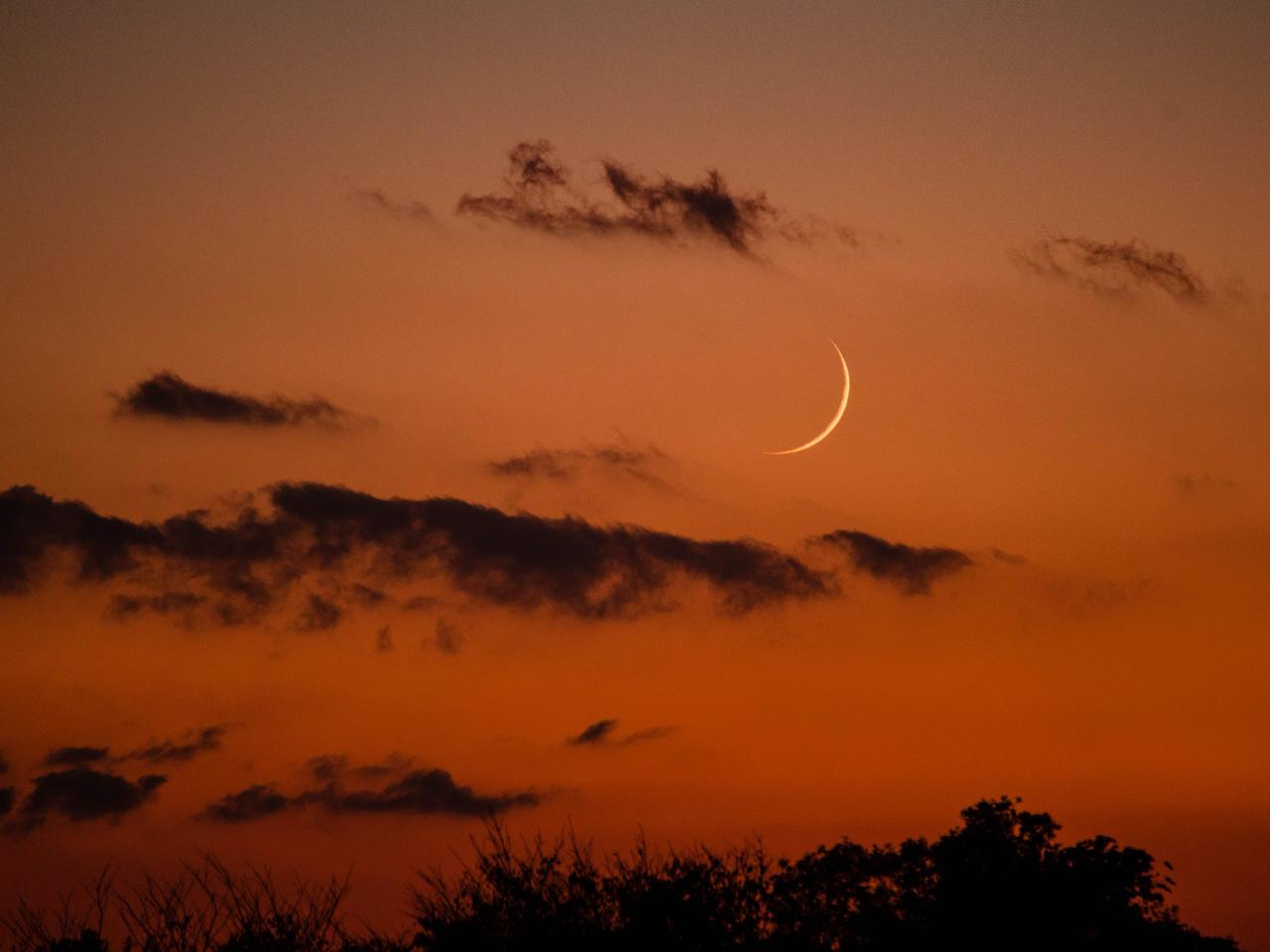 夕空にほっそりムーン 注目の空の写真 ウェザーニュース