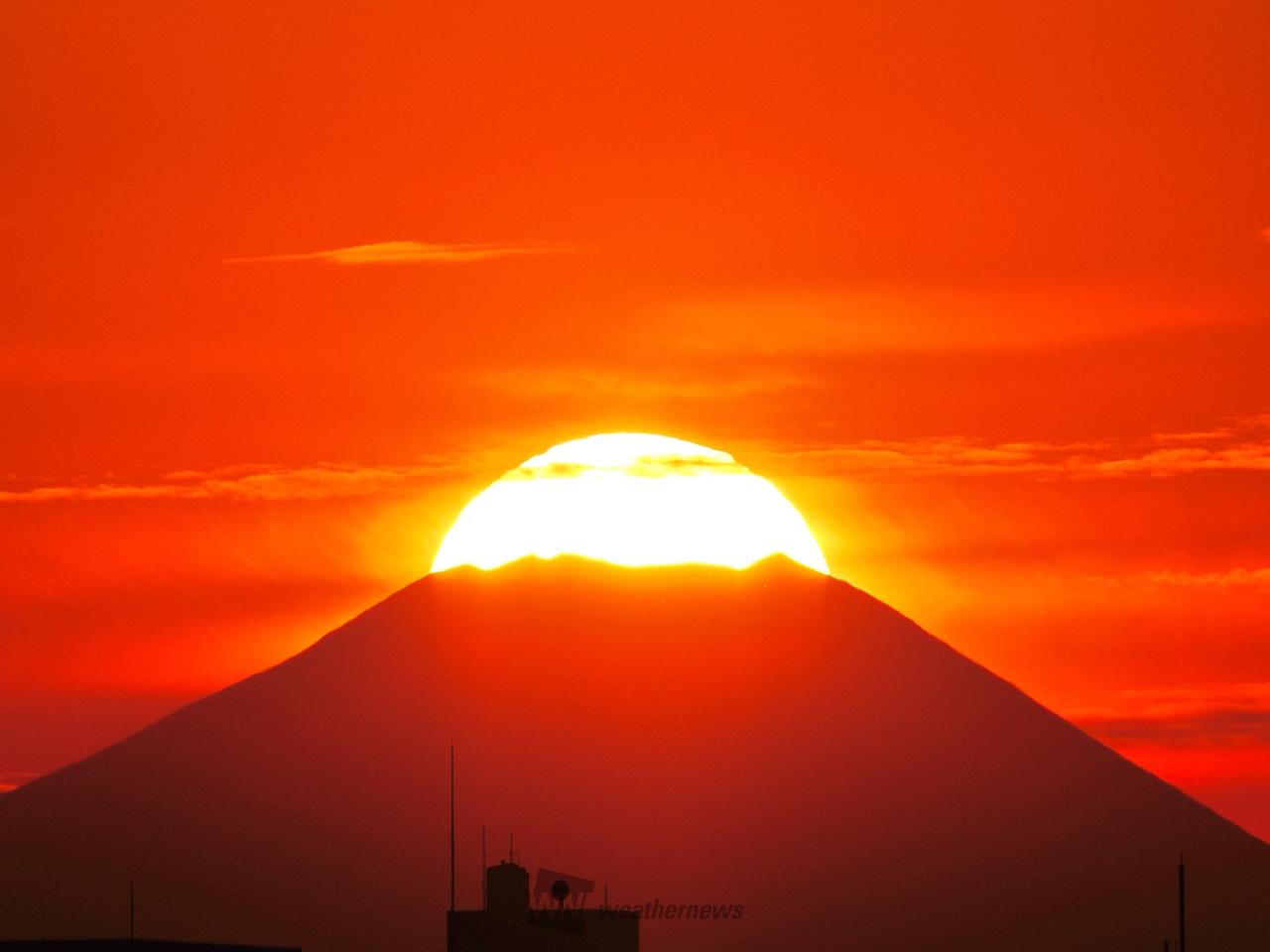 絶景！ダイヤモンド富士🗻 注目の空の写真 ウェザーニュース