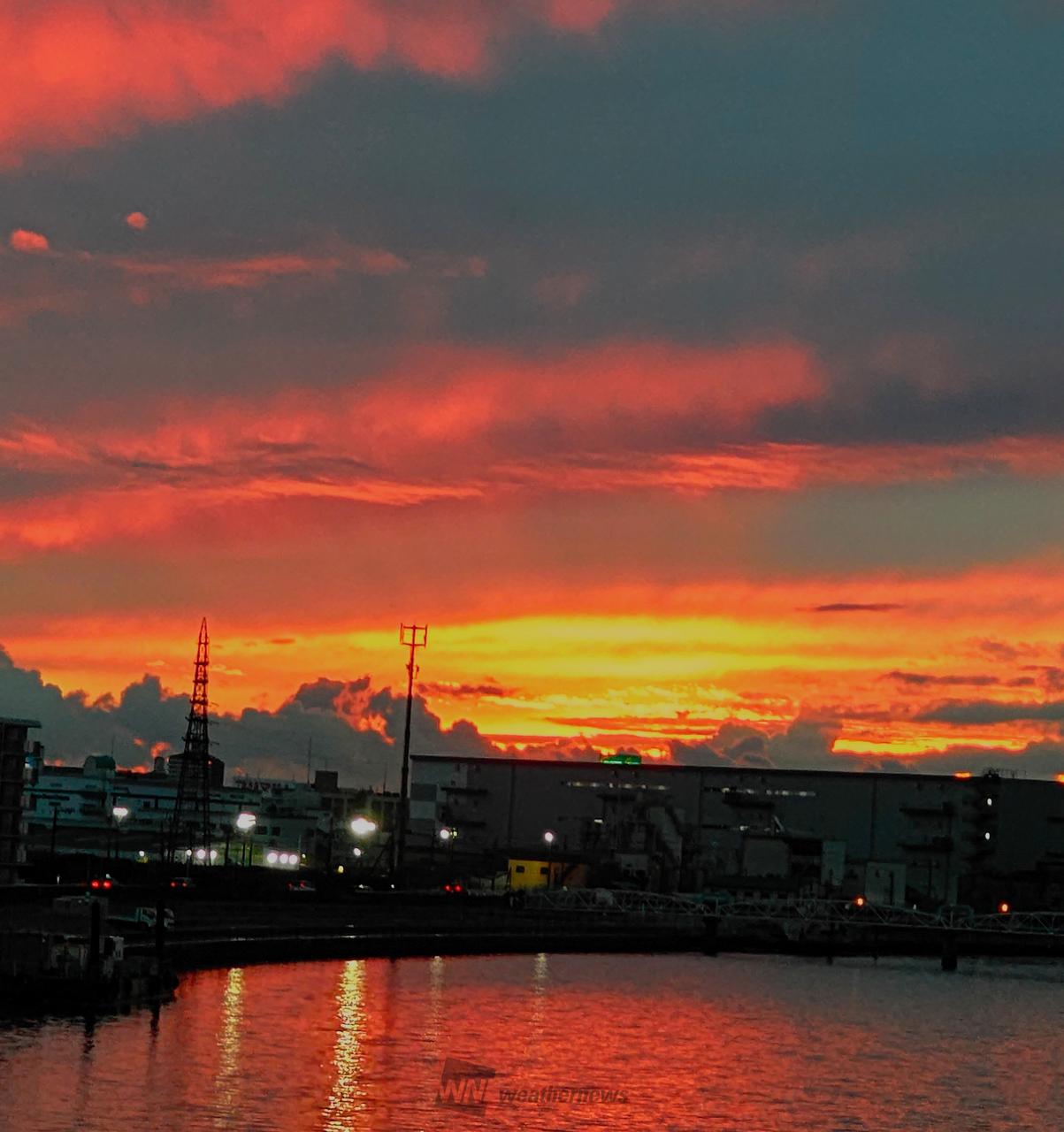 オレンジの夕焼け 注目の空の写真 ウェザーニュース