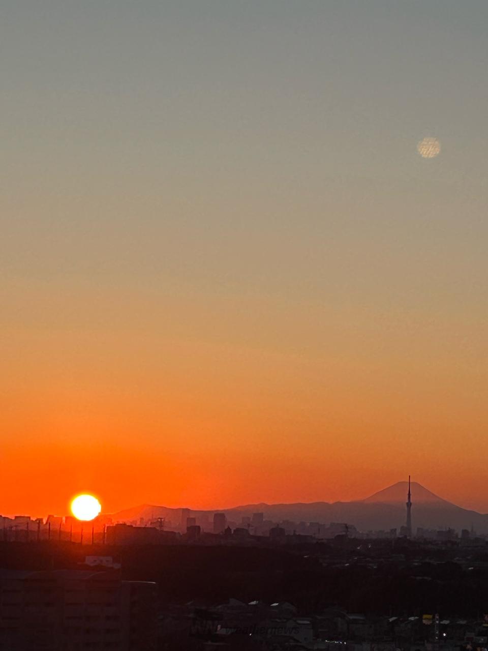 正月休み最終日の夕焼け🌆 注目の空の写真 ウェザーニュース