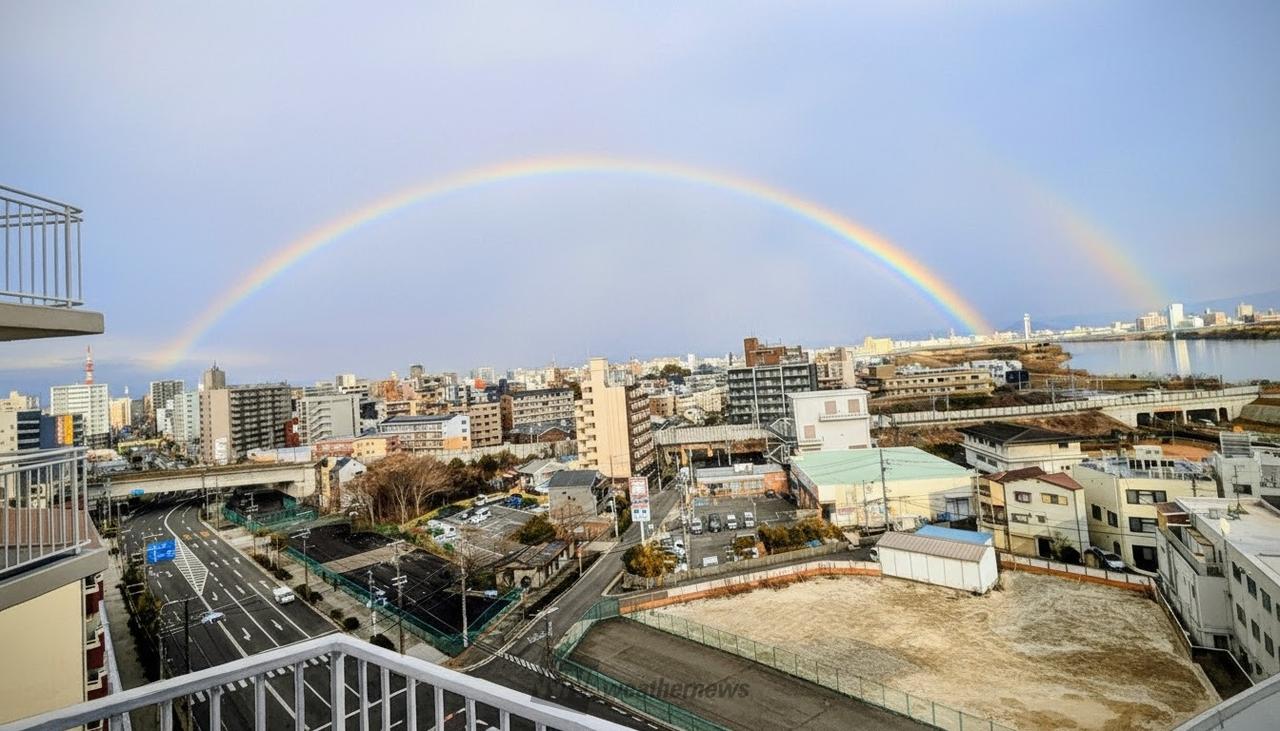 雨の後に虹が出現🌈 注目の空の写真 ウェザーニュース