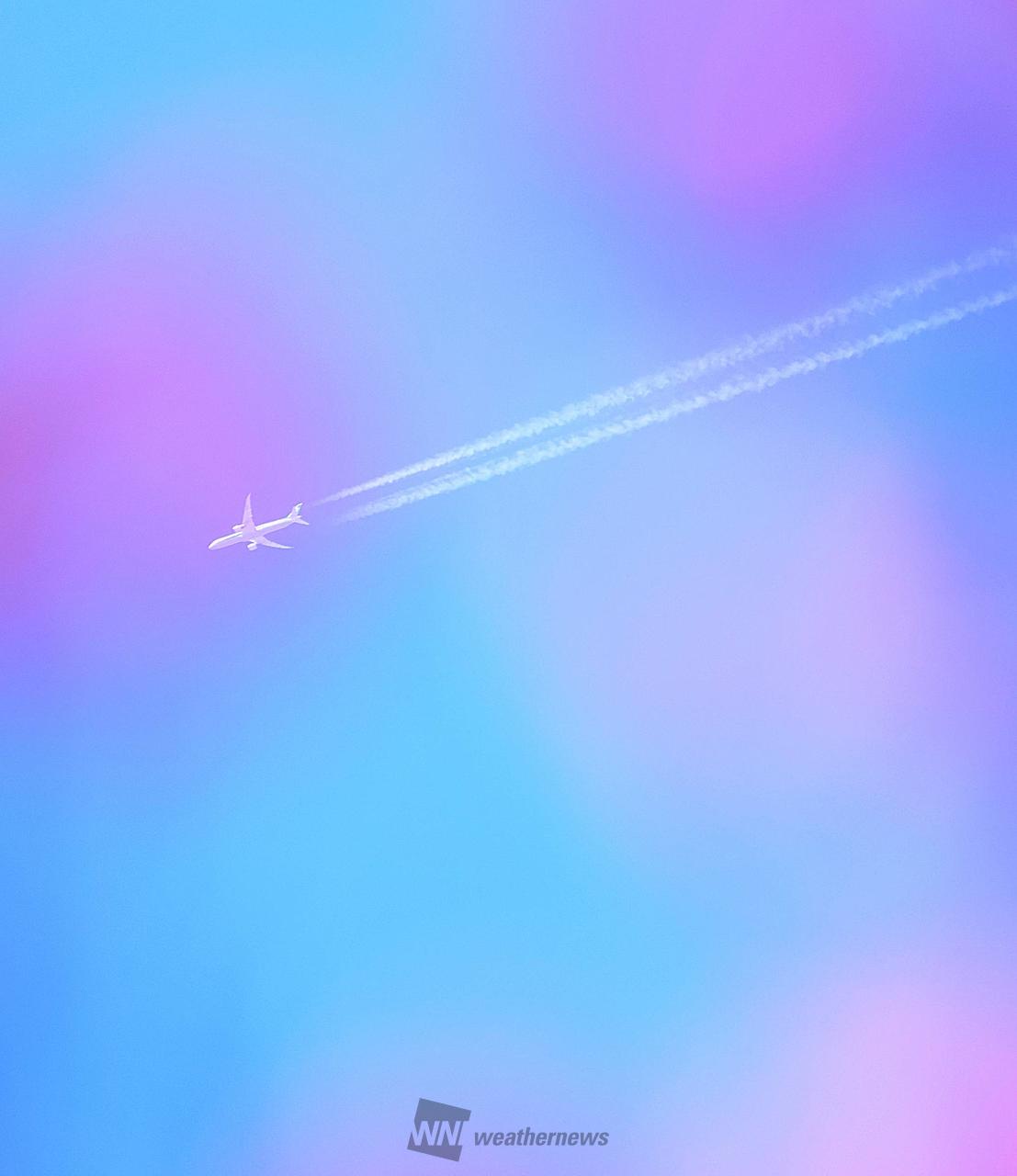 青空×飛行機雲 注目の空の写真 ウェザーニュース
