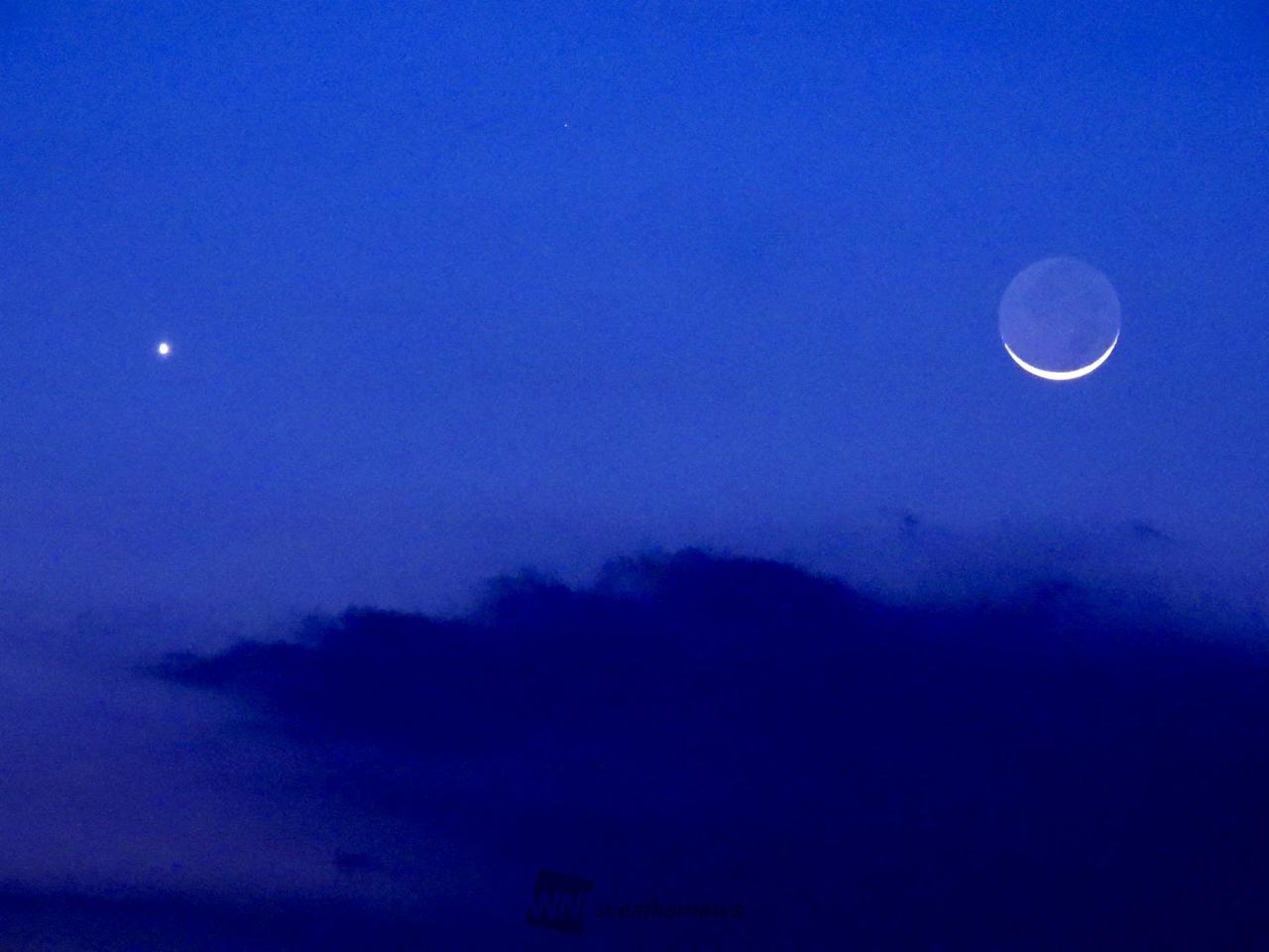 細い月?と金星が接近 注目の空の写真 ウェザーニュース