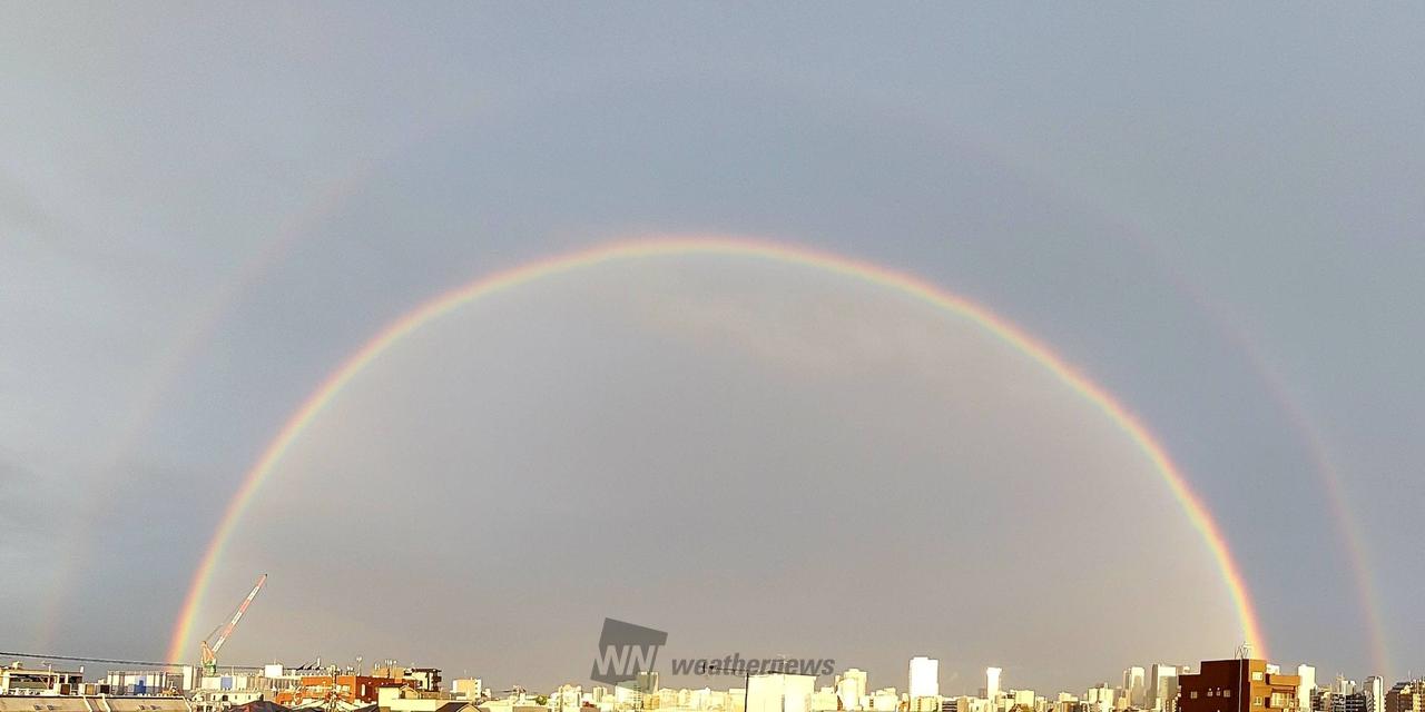 雨上がりの虹🌈 注目の空の写真 ウェザーニュース
