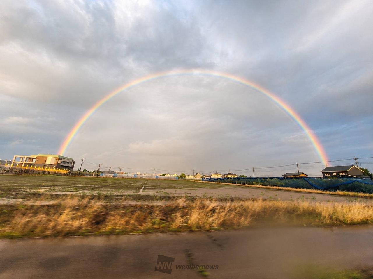 雨上がりの虹🌈 注目の空の写真 ウェザーニュース