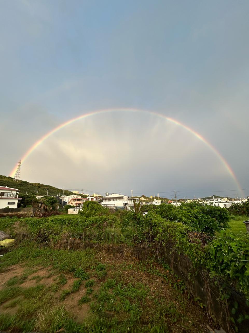 雨上がりの沖縄 ダブルレインボー🌈 注目の空の写真 ウェザーニュース