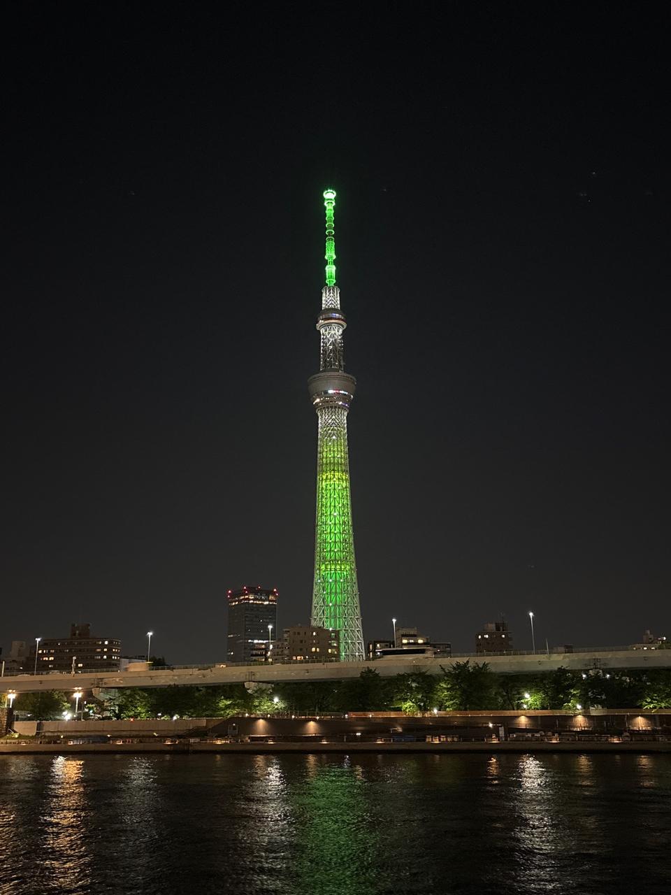 東京スカイツリーライトアップ、 “抹茶” | 東京都台東区 | こやけん