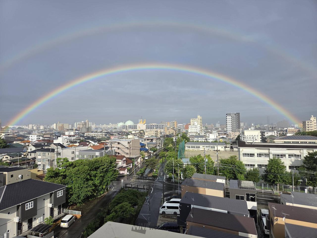 名古屋周辺で二重の虹🌈 注目の空の写真 ウェザーニュース