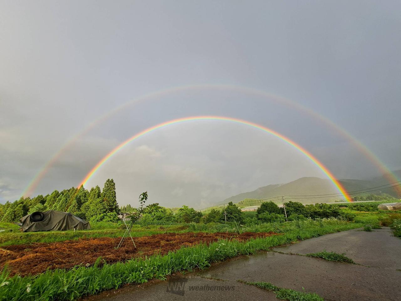 ダブルレインボー🌈 注目の空の写真 ウェザーニュース
