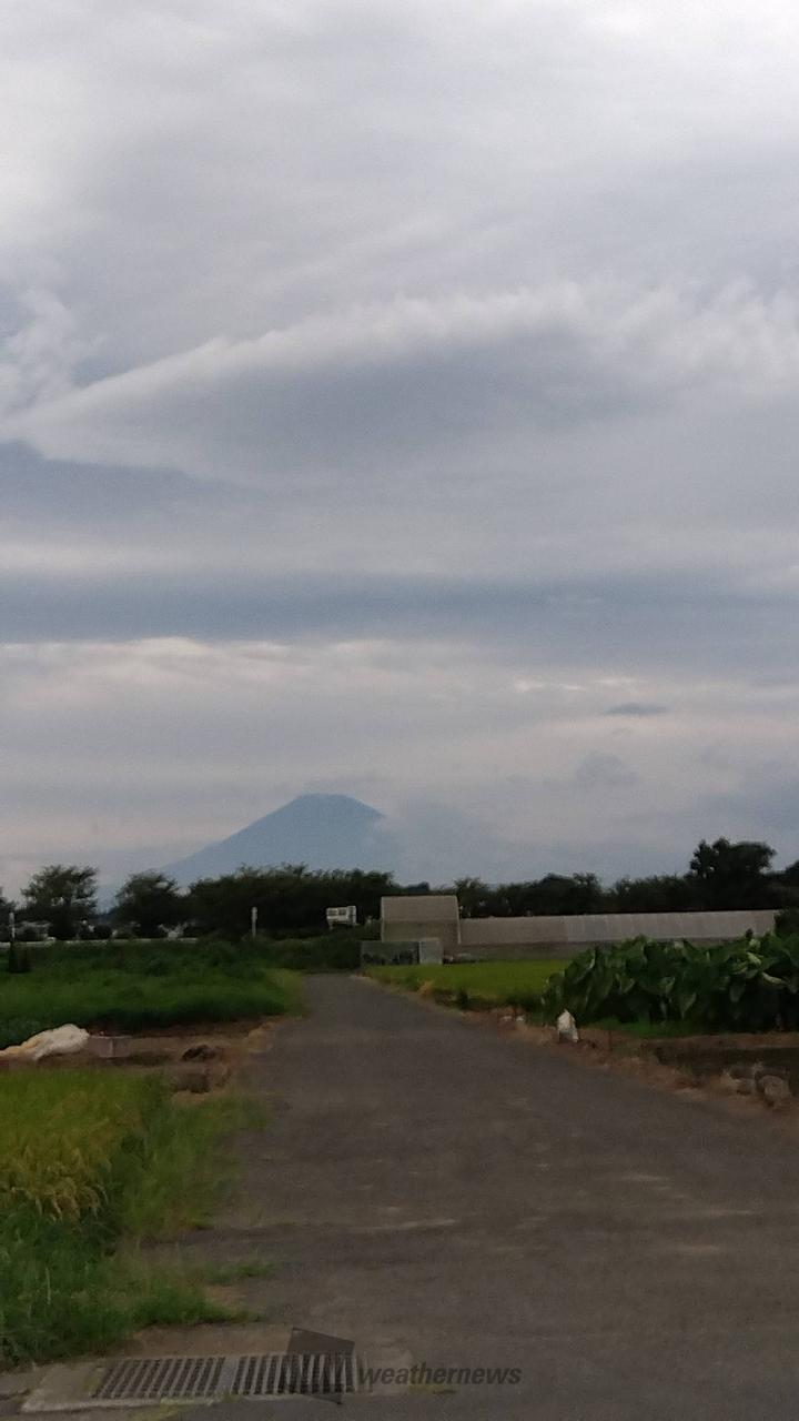 今朝の富士山。半...