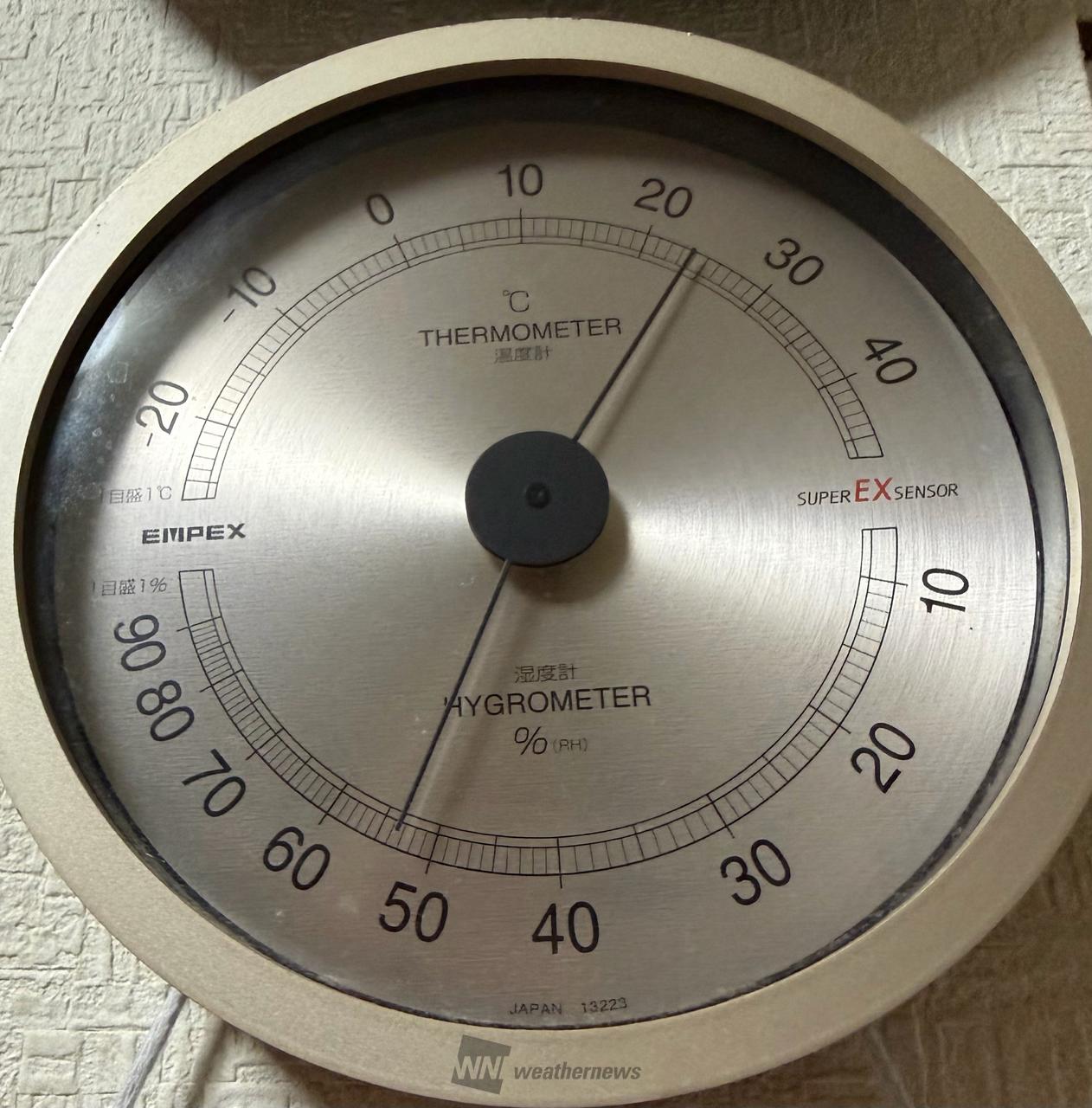 エアコン26℃設定の 部屋の気温計の様子 | 大分県佐伯市 | さらら