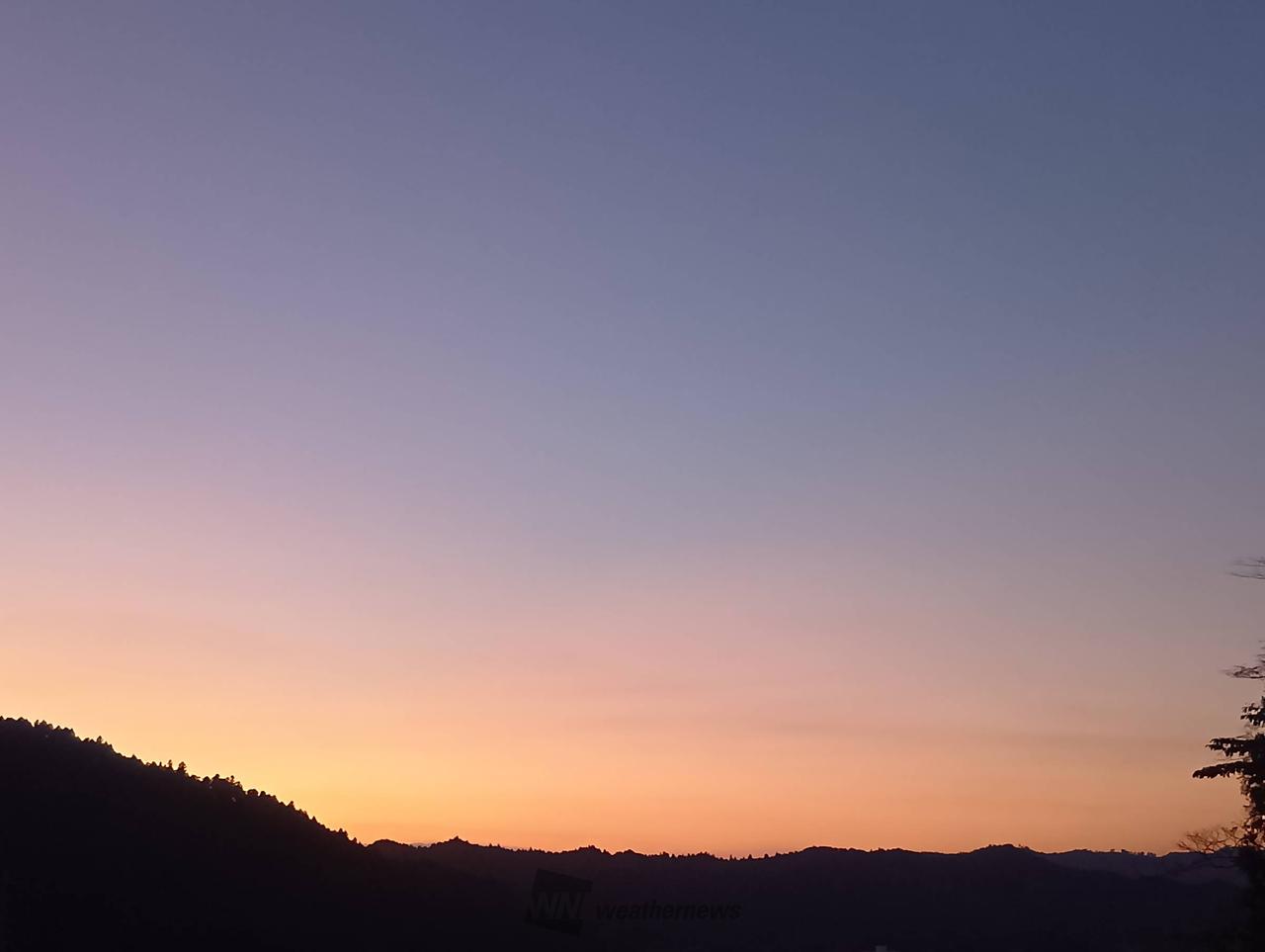 山際色濃く夕焼けてきました | 茨城県常陸太田市 | あ め つ ち