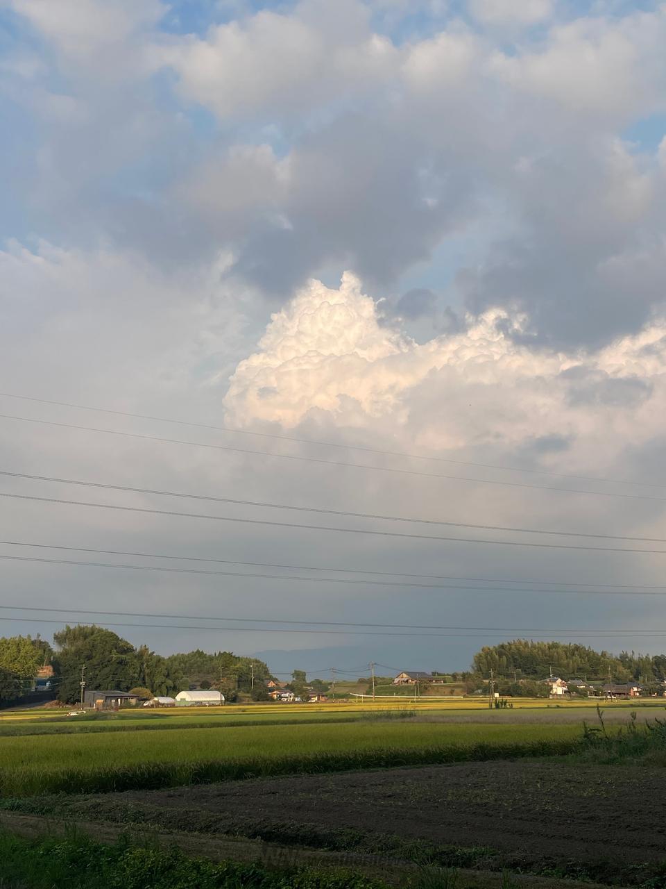 秋っぽい薄い雲の隙間に、この時期珍しい「 | 熊本県合志市