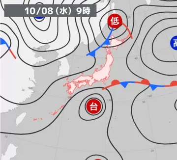 過去の天気図【2025年10月】 - ウェザーニュース