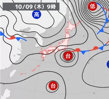 過去の天気図【2025年10月】 - ウェザーニュース
