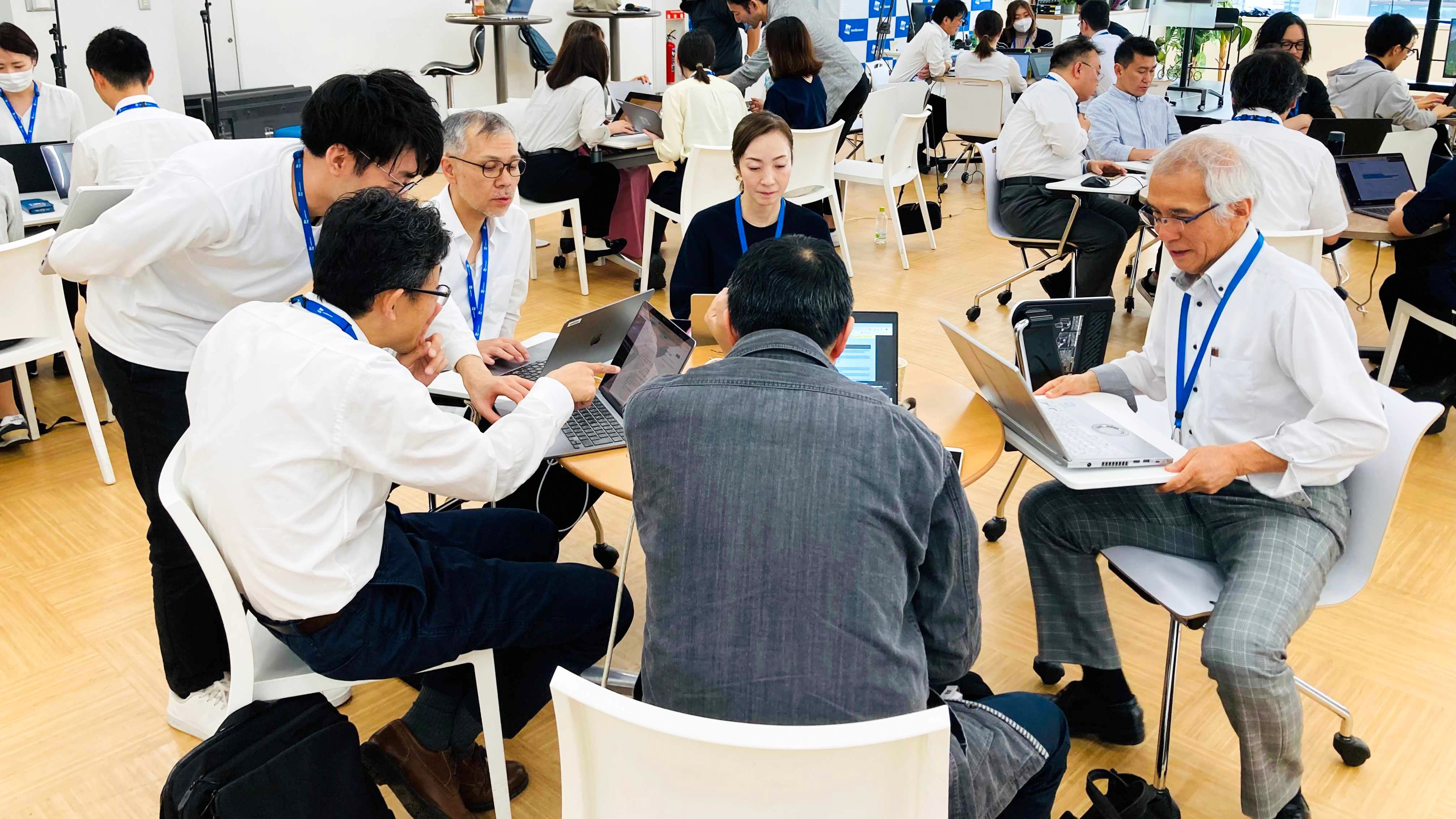 Scene from the hackathon in progress