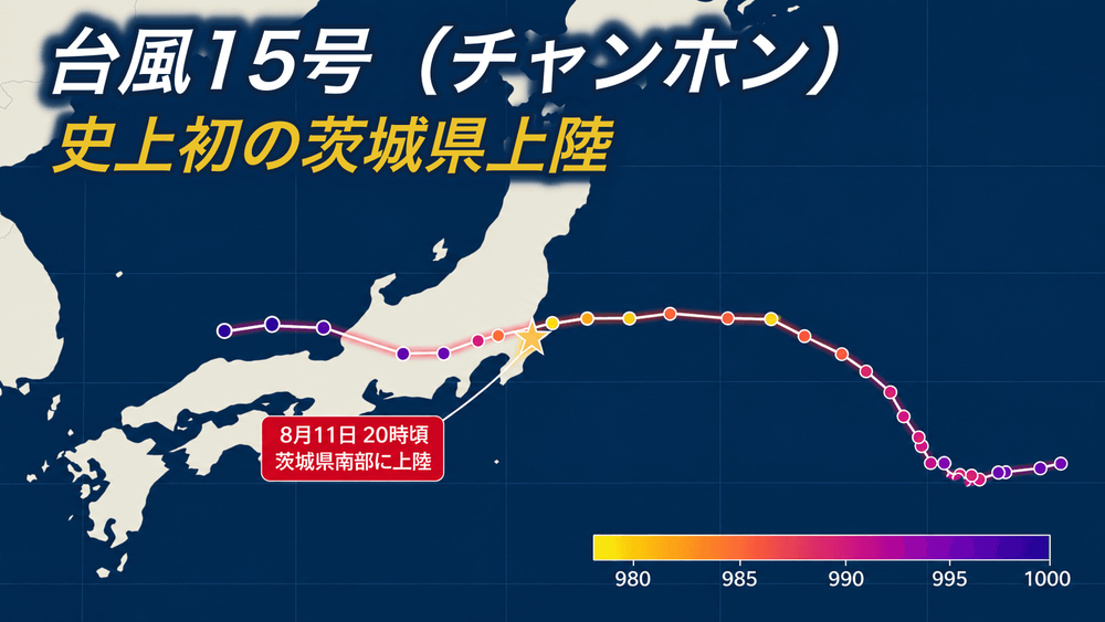 【逆走台風】観測史上初の茨城上陸となった2026年台風15号は日本列島を西へ横断
