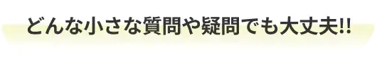 どんな小さい質問や疑問でも大丈夫！！