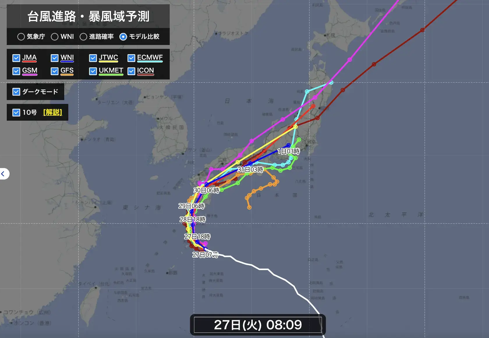 世界各国の予測モデル