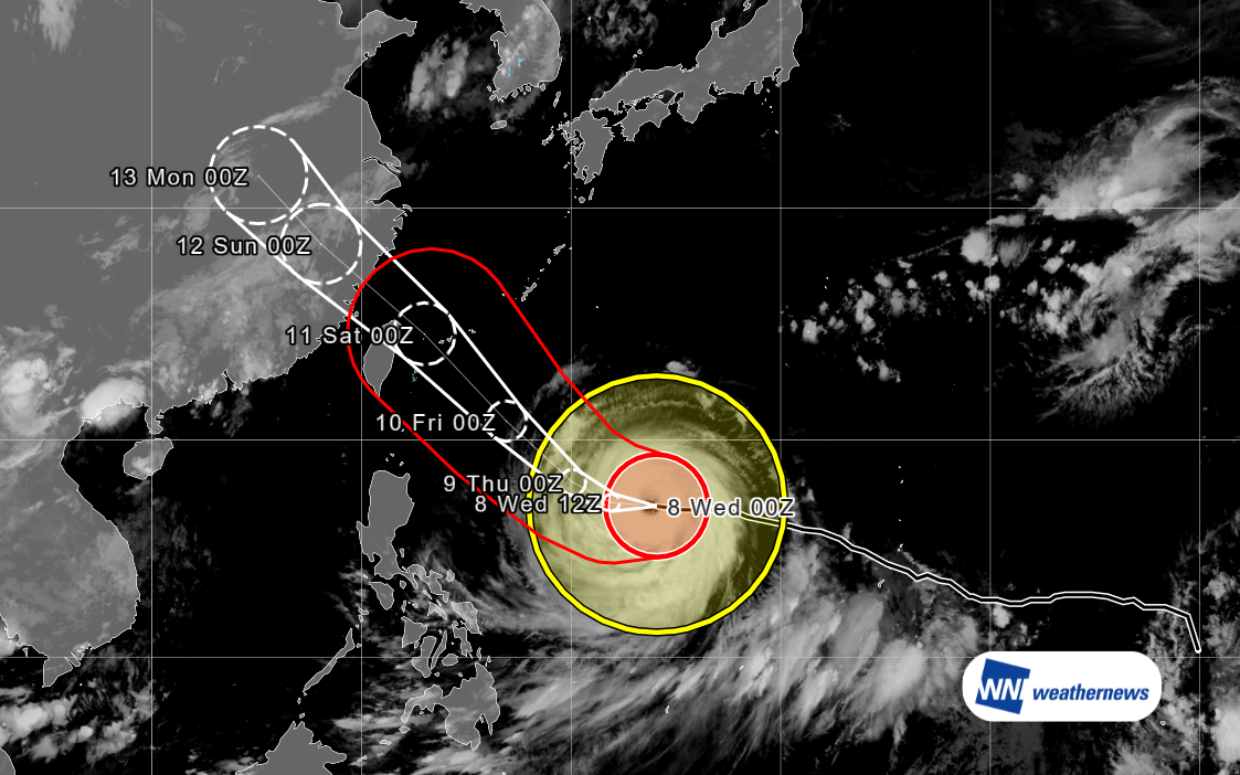 【大型で非常に強い台風9号 BAVI】11日に先島諸島へ接近、台湾北部沖を経て中国南東部へ